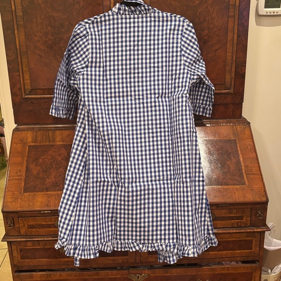 Blue & White Gingham Ruffle Robe - Picture 4 of 4